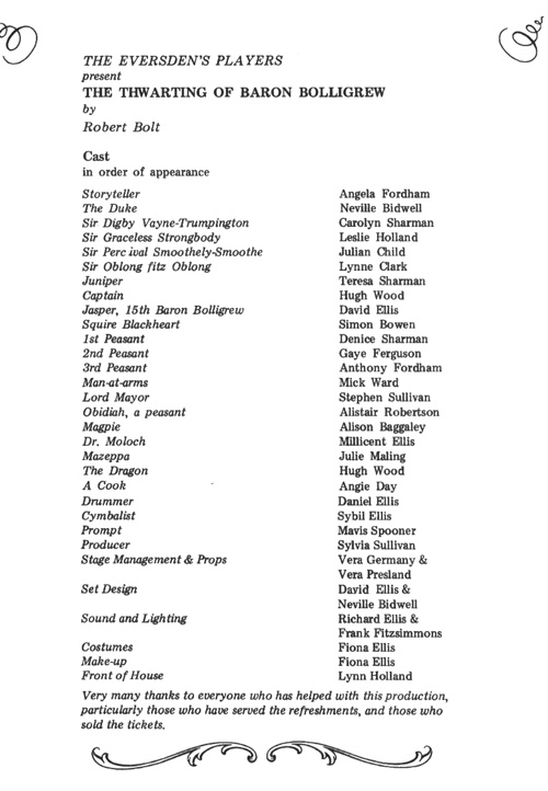 Baron Bolligrew cast list